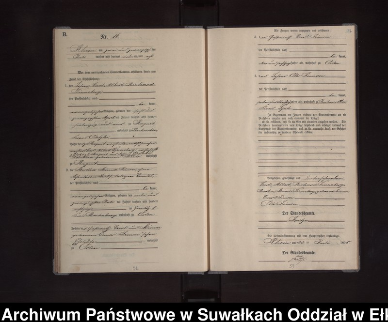image.from.unit.number "Heiraths-Neben-Register des Königlichen Preussischen Standes-Amtes Orlen Kreis Loetzen"