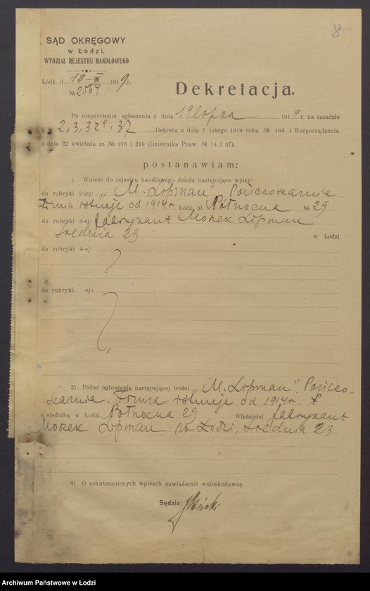 Obraz 10 z jednostki "Moszek Lipman – ponczoszarnia"