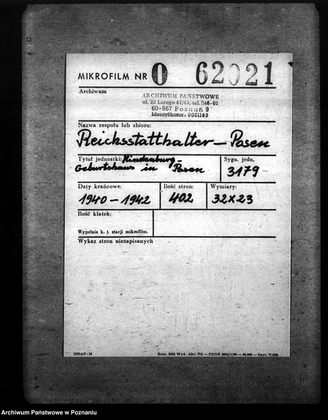 Obraz 2 z jednostki "Hindenbugr - Geburtshaus in Posen"