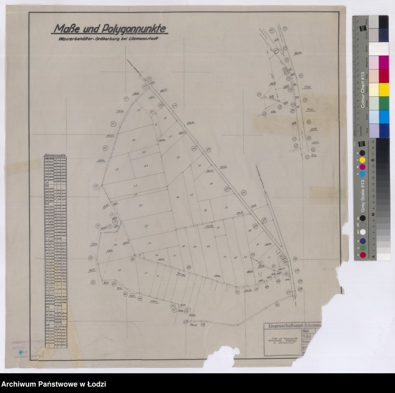 Obraz 1 z jednostki "Masse und Polygonpunkte Wasserbehälter - Gräberberg bei Litzmannstadt"