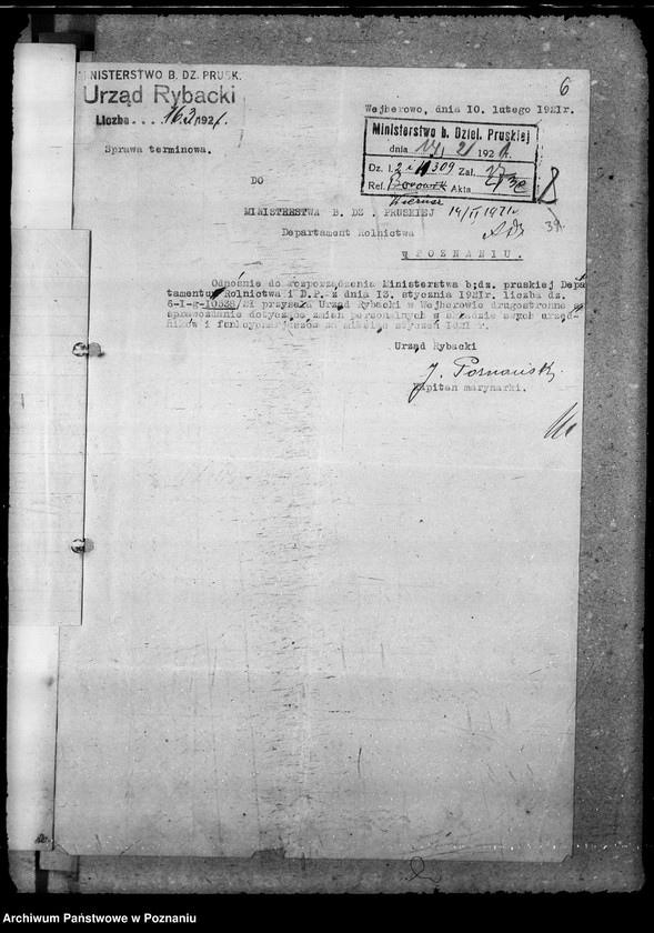 Obraz 10 z jednostki "Sprawozdania miesięczne Urzędu Rybackiego"