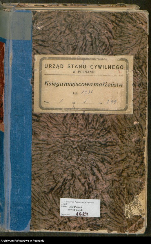Obraz 2 z jednostki "Księga miejscowa małżeństw tom I [Rejestr główny małżeństw]"