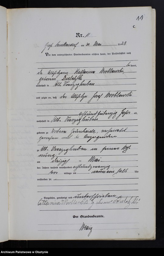 image.from.unit.number "Sterbe-Haupt-Register Nr 1-25"