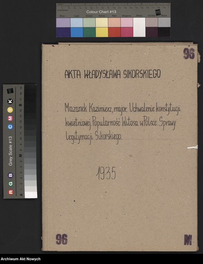image.from.unit.number "Mazanek Kazimierz, major. Uchwalenie konstytucji kwietniowej. Popularność W. Witosa w Polsce. Sprawy legitymacji W. Sikorskiego."