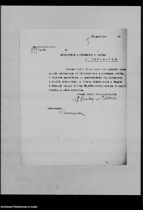 Obraz 9 z jednostki "Zaopatrzenie ludności żydowskiej w mąkę świąteczną"