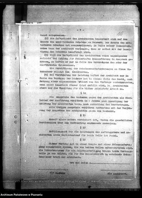 Obraz 15 z jednostki "Architekten - Vertrag - Polizeiverwaltung Posen"