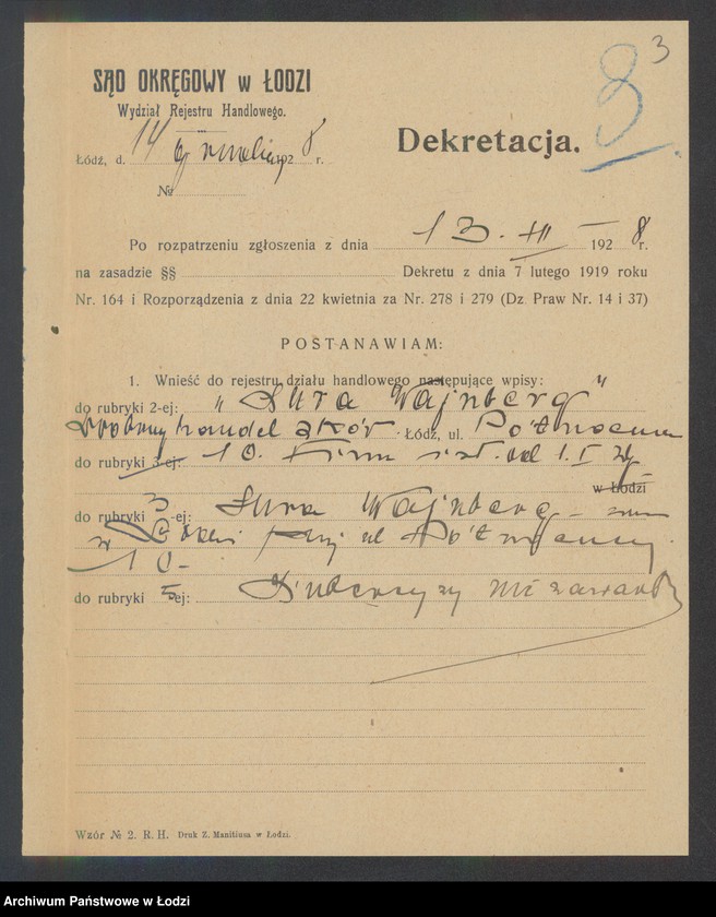 image.from.unit.number "Sura Wajnberg – handel skór"