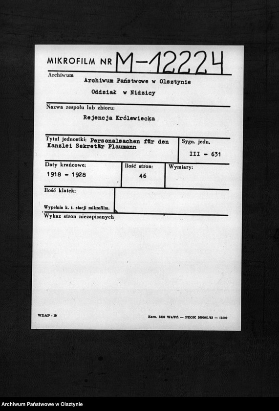 image.from.unit.number "Personal-Akten für den Kanzlei Sekrär Plaumann [Friedrich Karl]"