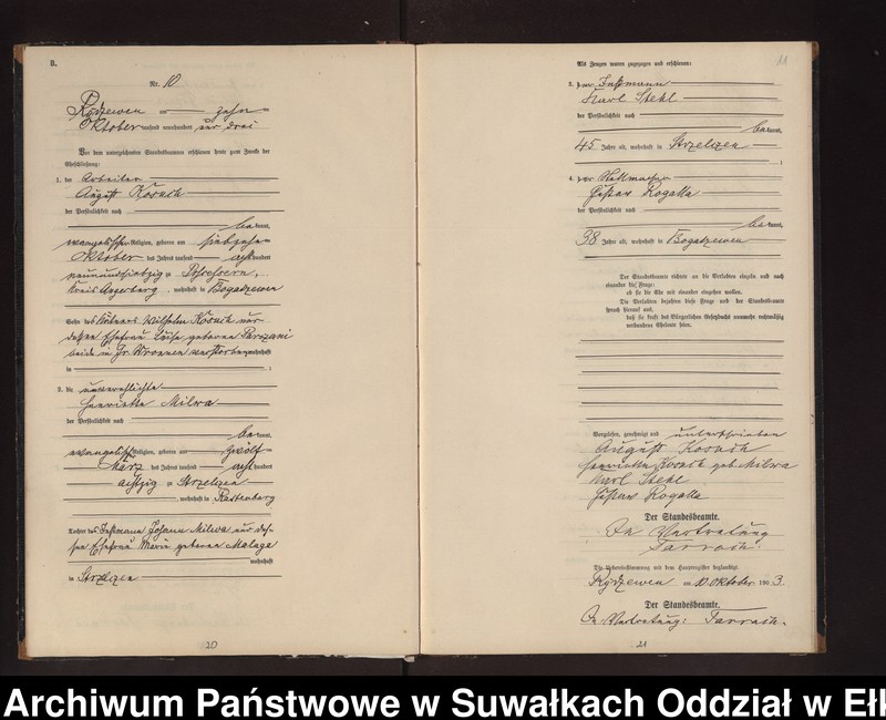 image.from.unit.number "Heirtahs-Neben-Register des Preussischen Standes-Amtes Rydzewen Kreis Lötzen"