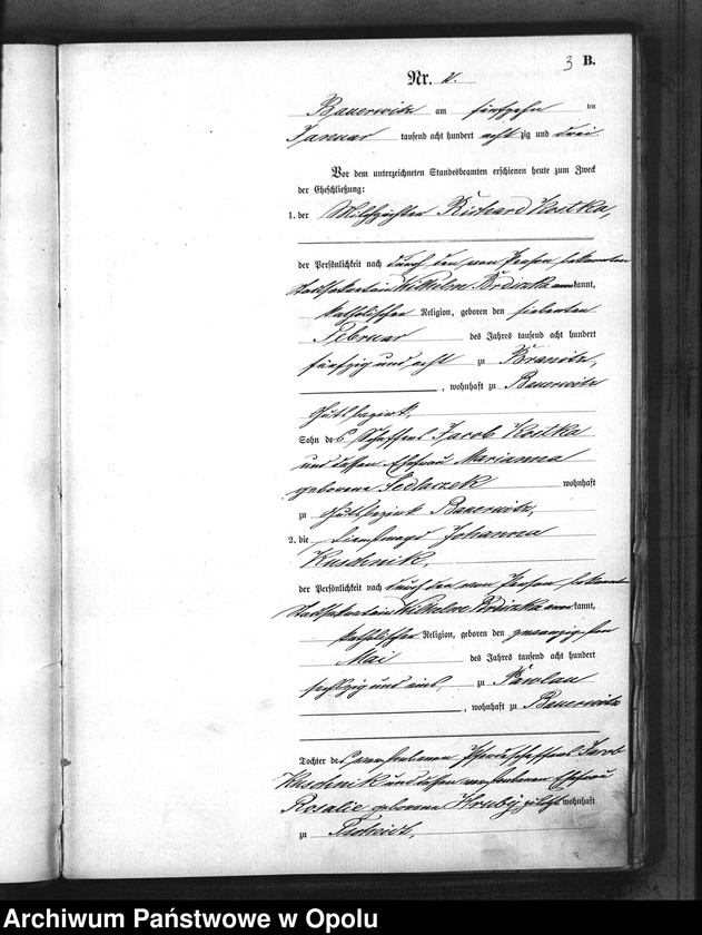 Obraz 6 z jednostki "Urząd Stanu Cywilnego w Baborowie. Ksiega małżeństw miejscowa rok 1883"