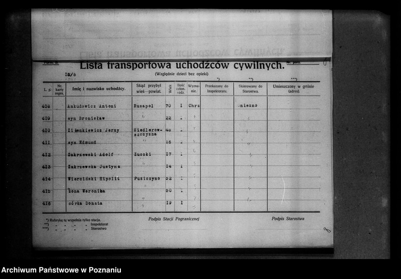 Obraz 12 z jednostki "Lista uchodźców cywilnych."