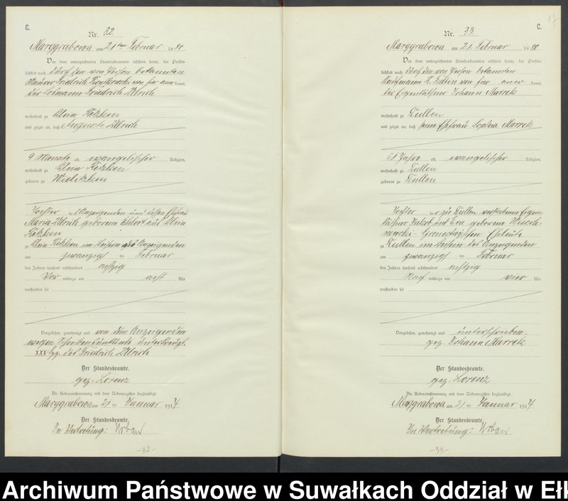 image.from.unit.number "C1.Sterbe-Register (Haupt-Register)Standesamt Marggrabowa Landbezirk vol. I No.1 bis 205"