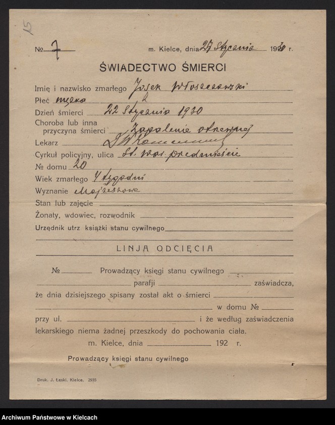image.from.unit.number "Załączniki do akt zgonu Okręgu Bożniczego Kielce za rok 1930"