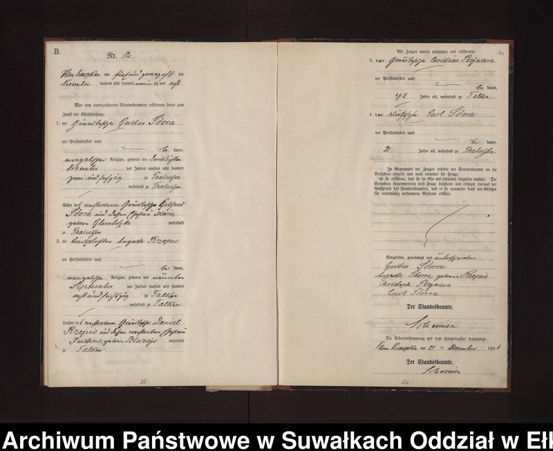 image.from.unit.number "Heiraths-Neben-Register des Preussischen Standes-Amtes Gross Konopken Kreis Loetzen"