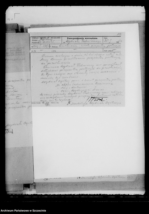 Obraz 11 z jednostki "Korespondencja dotycząca portu szczecińskiego i wydawania przepustek"