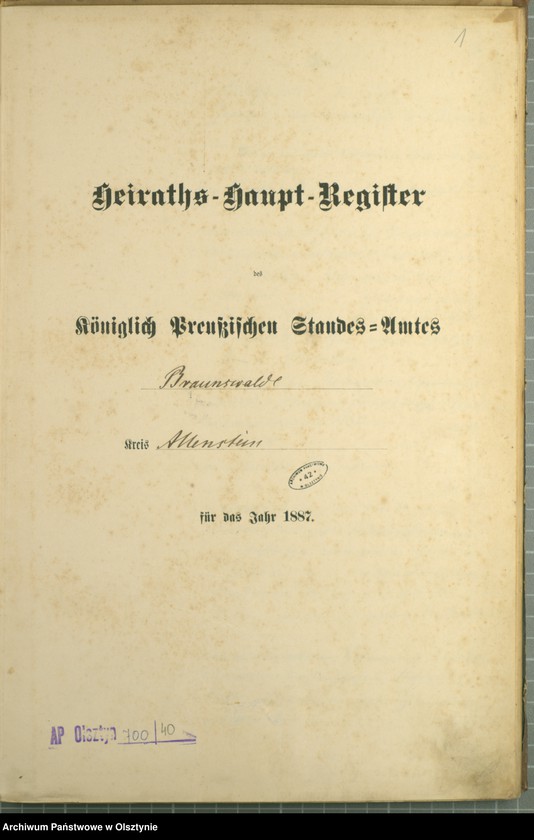 image.from.unit.number "Heiraths-Haupt-Register Nr 1 - 11"