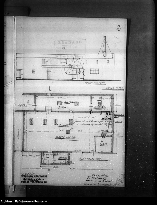 Obraz 7 z jednostki "Projekt urządzania odlewni /kopulakowej/ żelaza przy ul. Głównej 32 St. Ulatowskiego"