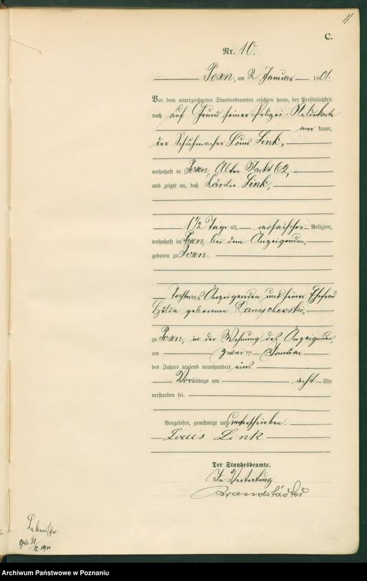 Obraz 13 z jednostki "Księga miejscowa zgonów t. I"