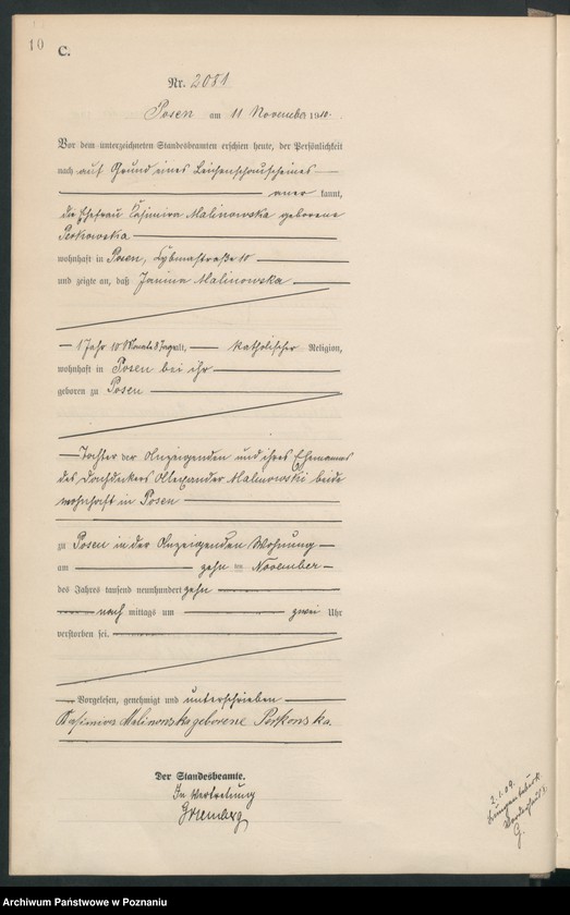 Obraz 11 z jednostki "Księga miejscowa zgonów tom V [Rejestr główny zgonów]"