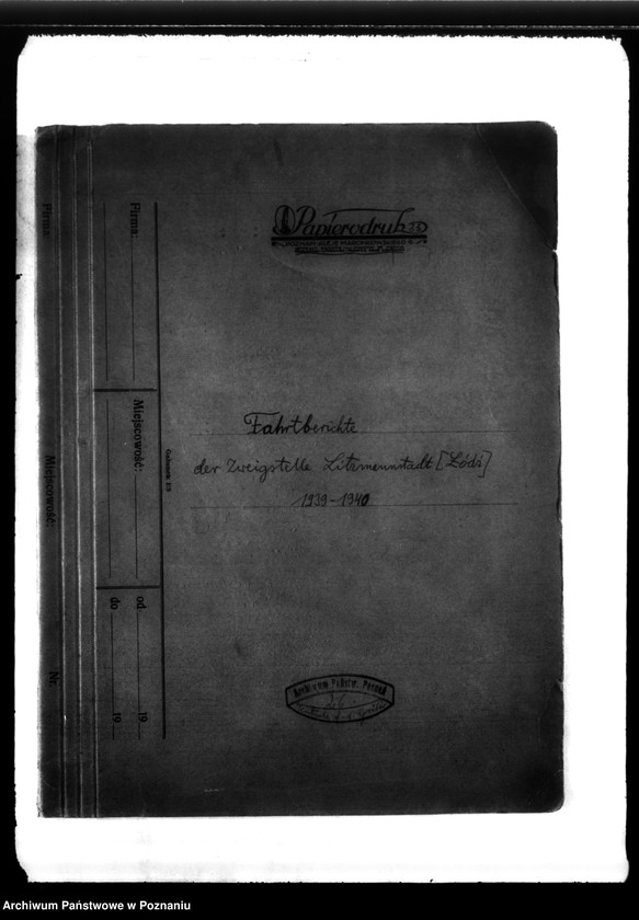 Obraz 4 z jednostki "Fahrtberichte der Zweigstelle Litzmannstadt (Łódź)"