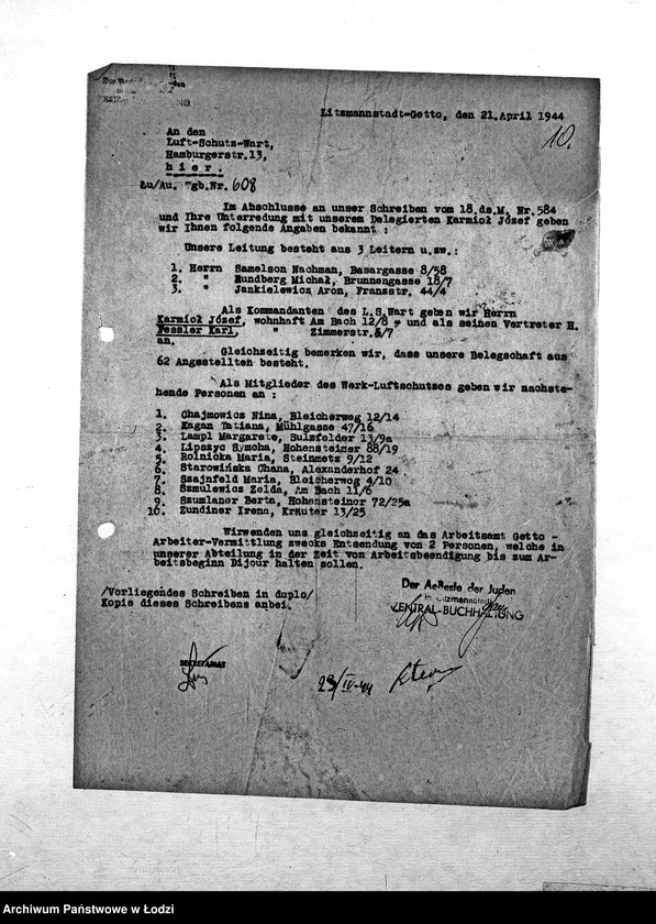 Obraz 13 z jednostki "Luft-Schutz-Wart [Obrona przeciwlotnicza, zarządzenia, wykazy pracowników]"