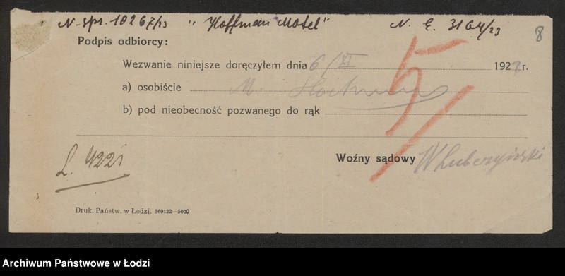 Obraz 10 z jednostki "Mordka Mendel Hoffman- wyrób pończoch"