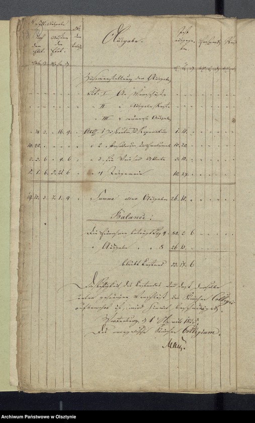 image.from.unit.number "Rechnung über die Einnahme und Ausgabe der evangelkischen Kirchenkasse zu Wartenburg"