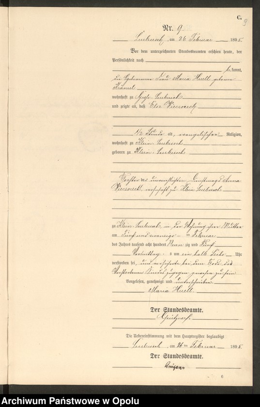 image.from.unit.number "Sterbe-Neben-Register Standes-Amt Leubusch 1895"