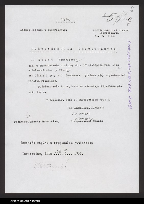 Obraz 9 z jednostki "Akta osobowe policjanta z województwa tarnopolskiego - Ebert Franciszek"