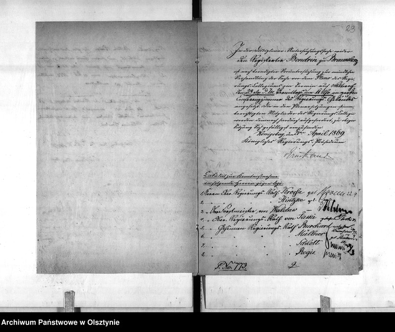 image.from.unit.number "Disziplinar-Untersuchung gegen den Registrator Bendrin [Wilhelm] zu Braunsberg"