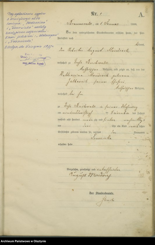 image.from.unit.number "Geburts-Haupt-Register Nr 1 - 78"