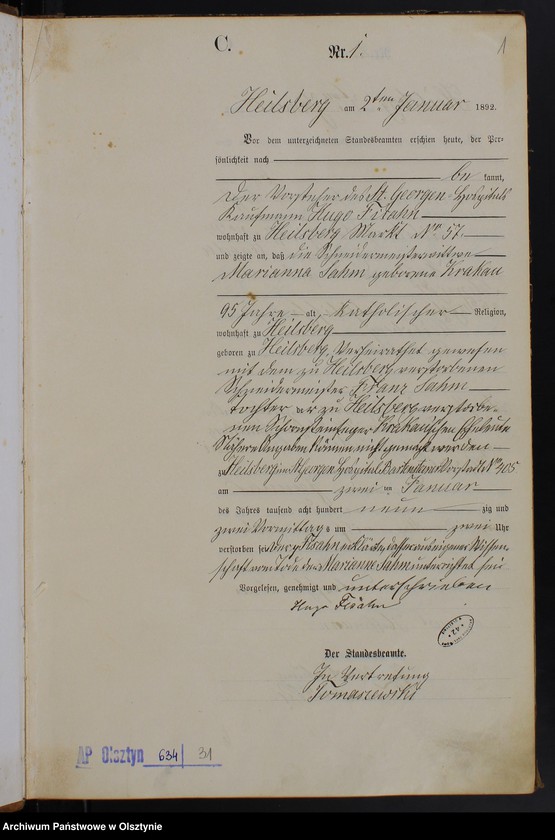 image.from.unit.number "Sterbe-Haupt-Register Nr 1 - 174"