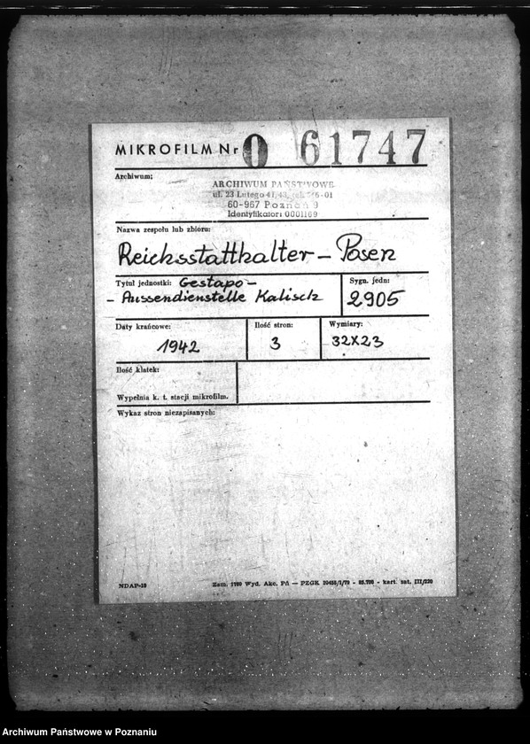 Obraz 2 z jednostki "Gestapo - Aussendienstelle Kalisch"