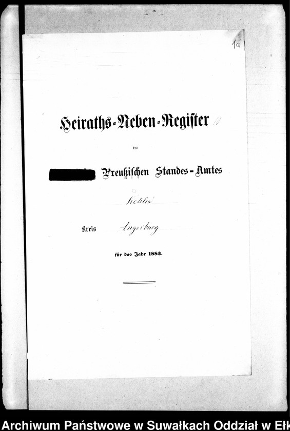 image.from.unit.number "Heiraths-Neben-Register des Preussischen Standes-Amtes Kehlen Kreis Angerburg"