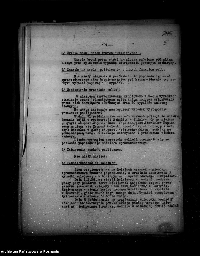 Obraz 9 z jednostki "Sprawozdania ze stanu bezpieczeństwa za miesiąc październik-listopad-grudzień 1938 r."