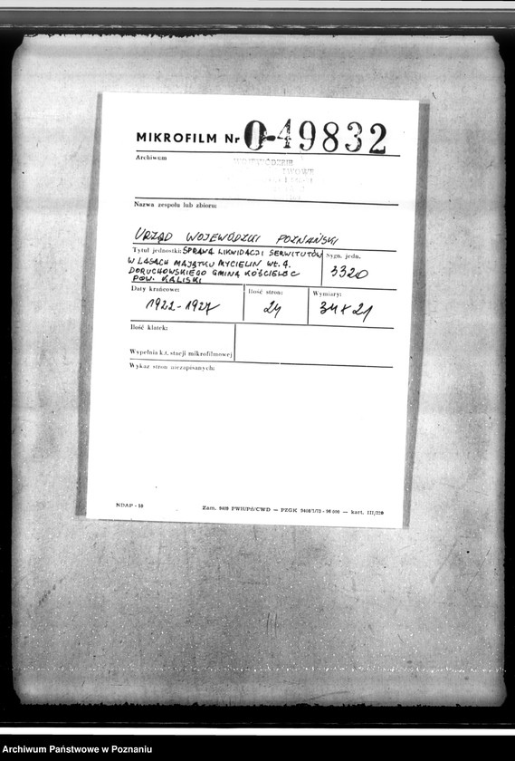 Obraz 2 z jednostki "Sprawa likwidacji serwitutów w lasach majątku Mycielin własność A. Doruchowskiego gmina Kościelec powiat kaliski"