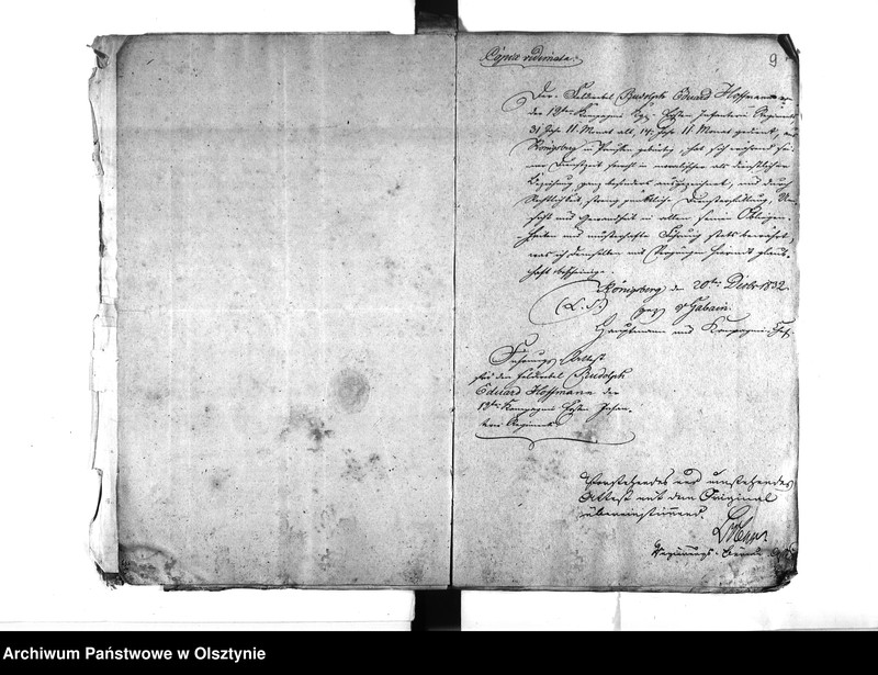 image.from.unit.number "Anstellung des Feldwebel Hoffmann [Rudolph Eduard] jetzigen Regierungs-Büreau Assistenten"
