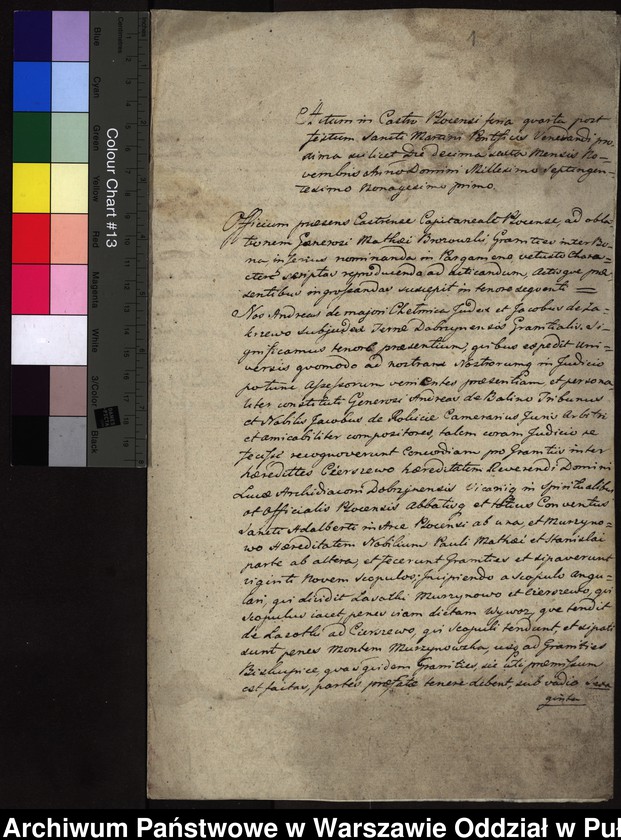 image.from.unit.number "Ekstrakt z ks. gr. płockich oblaty ugody z 1528 roku między opatem Łukaszem i konwentem a szlachtą z Murzynowa, w której ustalono granice między dobrami konwentu Cierszewo a dobrami Murzynowo i Lasotki"