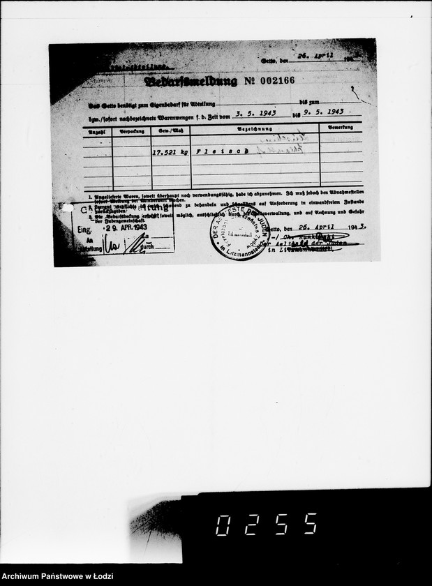 Obraz 5 z jednostki "Lebensmitteleinkauf. Aufträge, [Lieferscheinen und Rechnungen] 19781-19830 [Dostawa artykułów pierwszej potrzeby do Getta]"