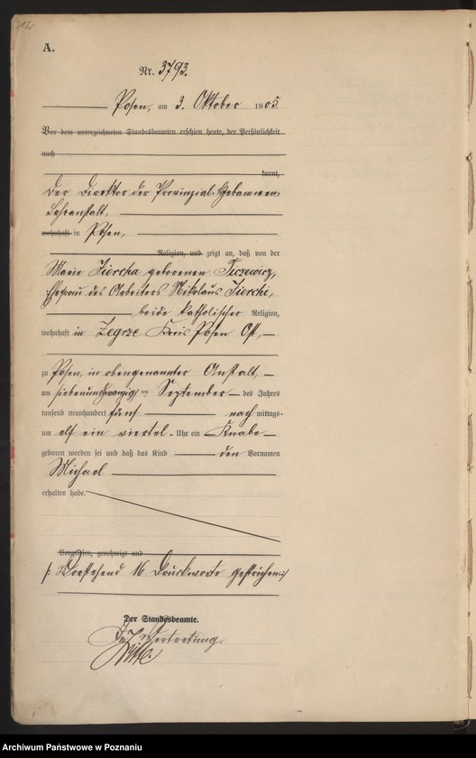 Obraz 14 z jednostki "Księga miejscowa urodzeń tom VIII"