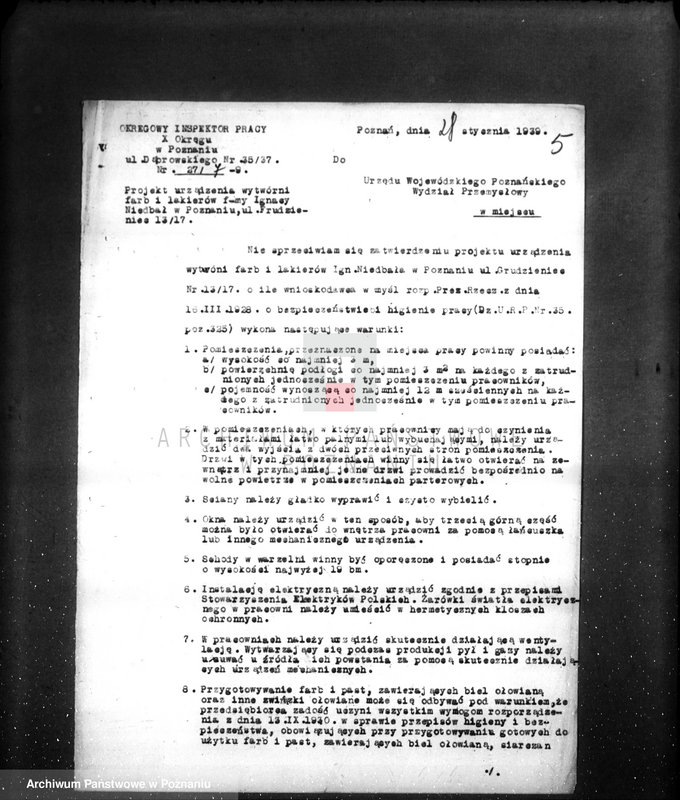 Obraz 9 z jednostki "Wytwórnia chemiczna Nitrolak w Poznaniu /zatwierdzenie projektu urządzania/"