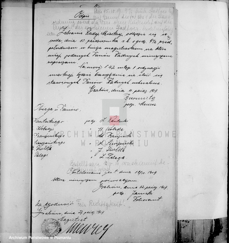 Obraz 7 z jednostki "Członkowie magistratu miasta Grabowa"