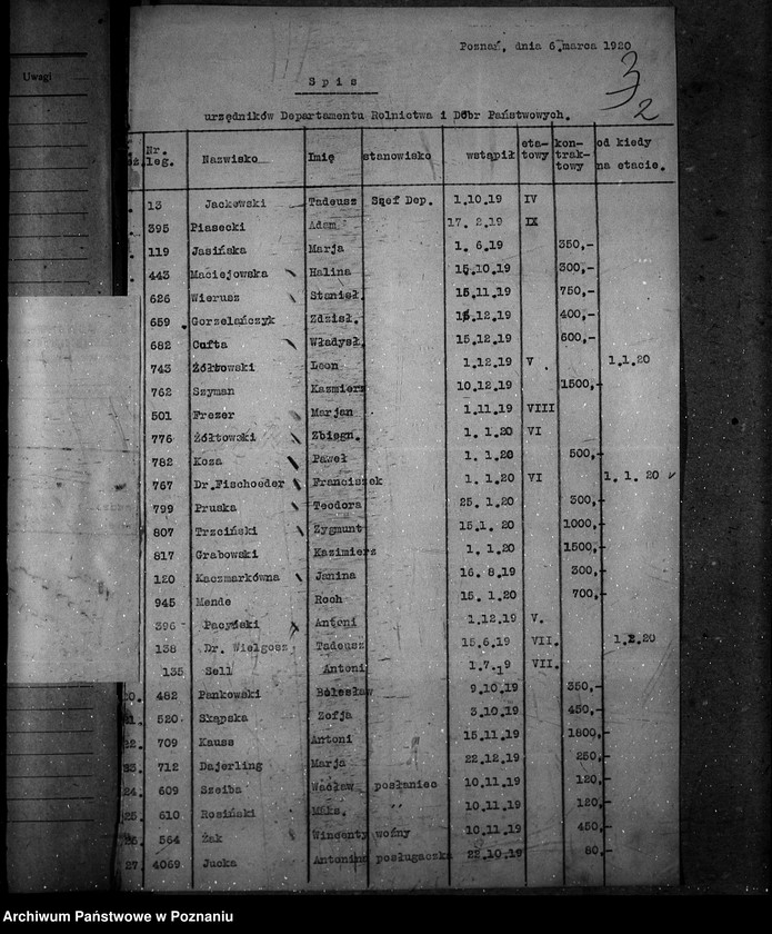 Obraz 6 z jednostki "Sprawy ogólno - osobowe. Rozporządzenia personalne ogólne"