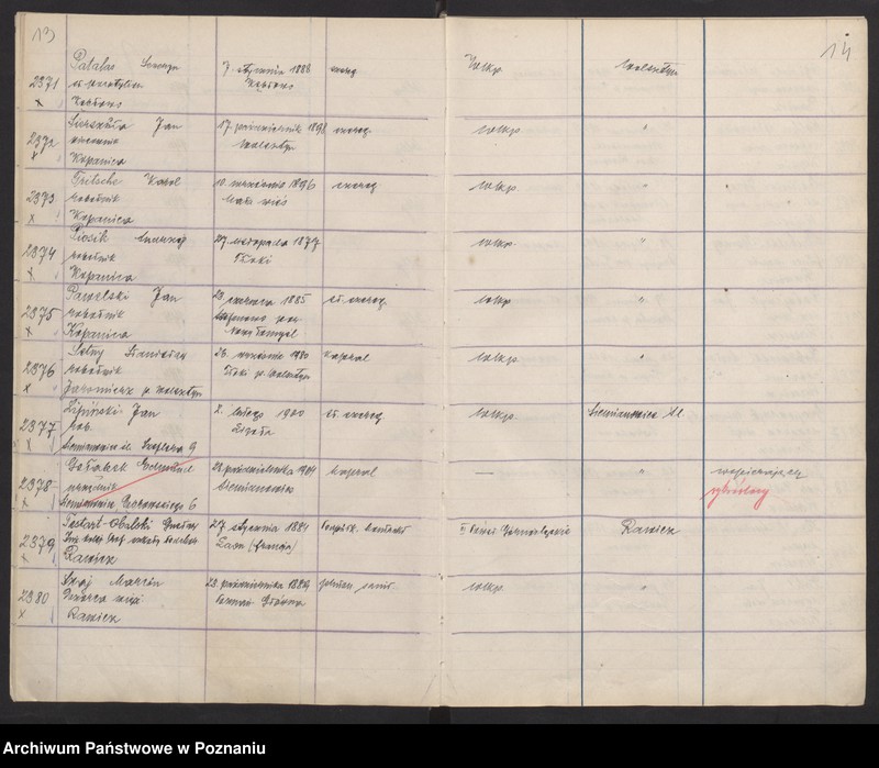 image.from.unit.number "Spis członków Związku Weteranów Powstań Narodowych od 2311 - 3540a."