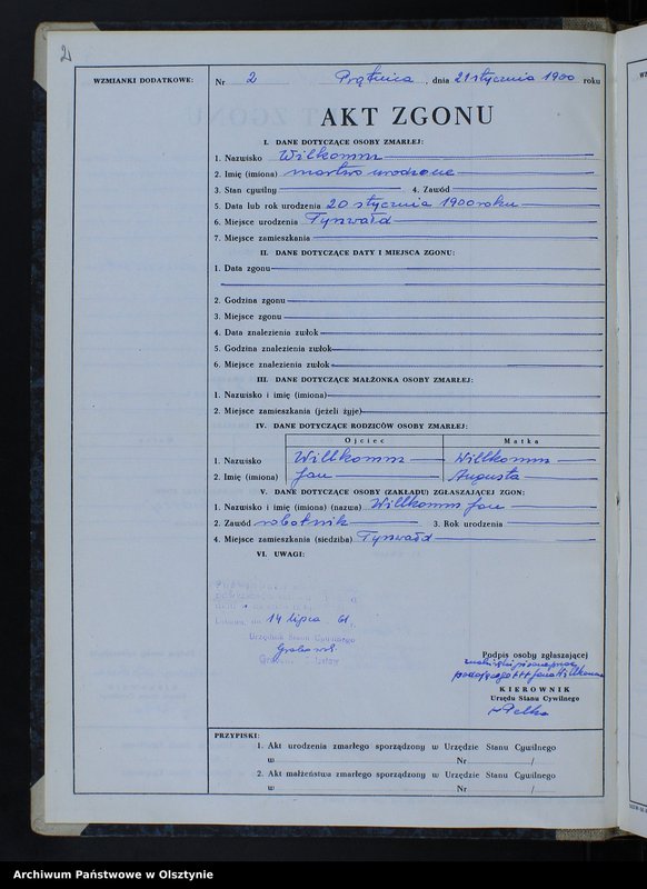 image.from.unit.number "Księga akt zgonu Nr 1 - 19, 1 - 25, 1-31, 1-35, 1-13, 1-22, 1-33; /przepisana w języku polskim z oryginału niemieckiego w dniach 14.07.1961 - 18.07.1961/"