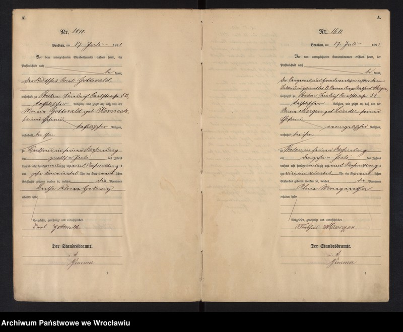 image.from.unit.number "Geburts-Neben-Register Breslau I 1891 Band 5"