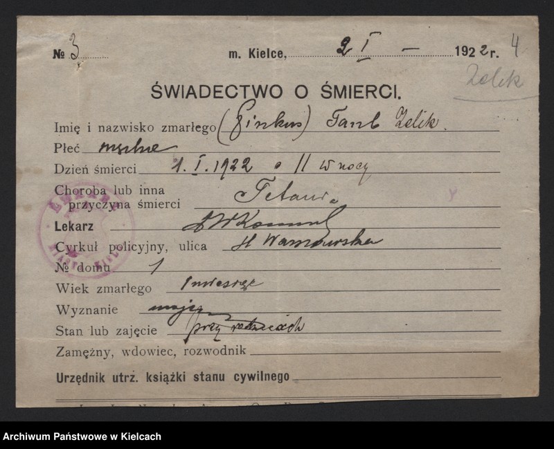 image.from.unit.number "Załączniki do akt zgonu Okręgu Bożniczego Kielce za rok 1922"