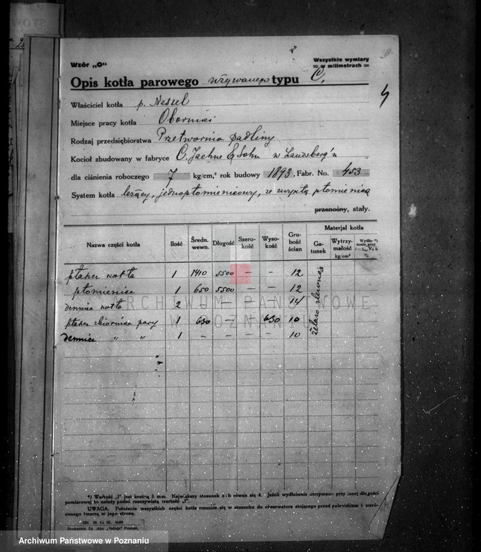 Obraz 8 z jednostki "Tartak J. Wrońskiego w Obornikach nr woj. 1638"