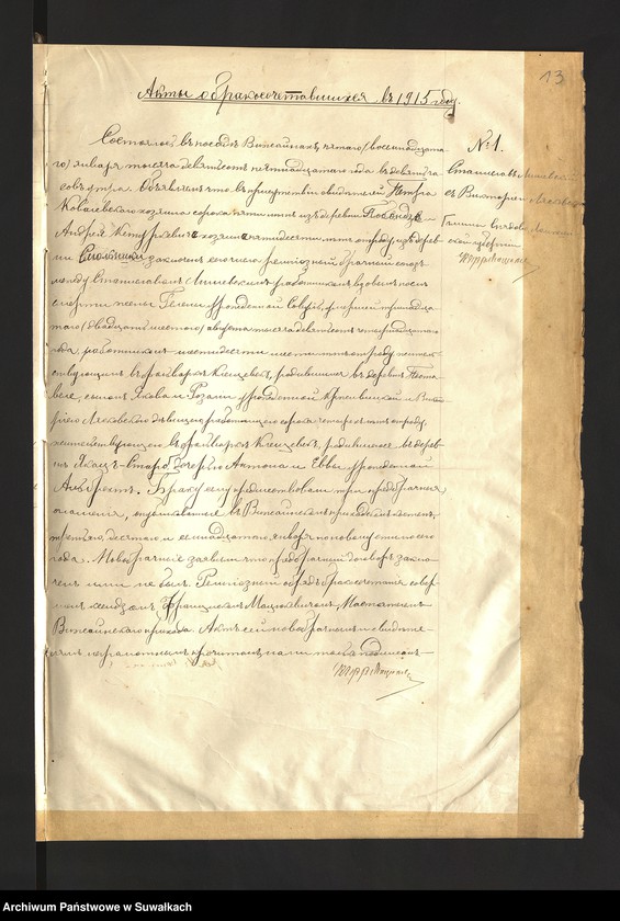 image.from.unit.number "[Księga akt małżeństw parafii rzymskokatolickije w Wiżajnach z lat 1914-1917 i urodzeń z 1915 roku]"