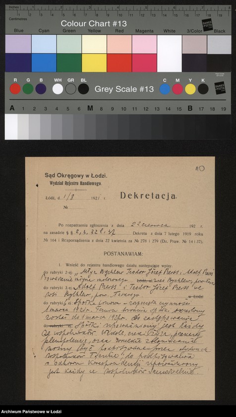 Obraz 12 z jednostki "Teodor i Adolf Preiss Młyn Bychlew – prowadzenie młyna motorowego"